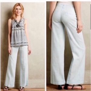 Pilcro Anthropologie Lt Aqua Wide Leg Pants